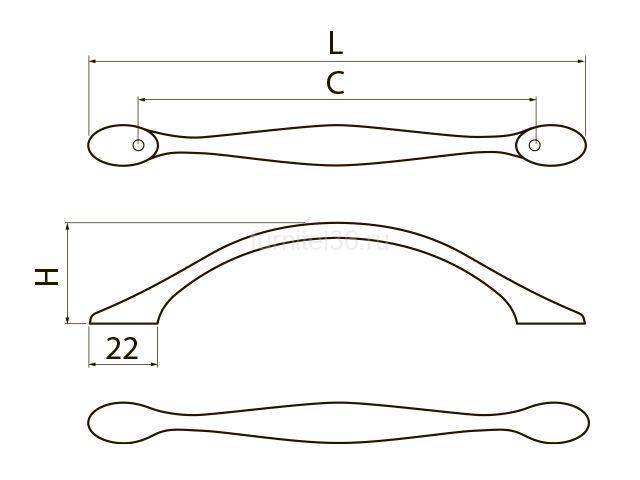 Ручка CAMAIO , L-128, инокс 2 Ручка CAMAIO , L-128, инокс — изображение 2
