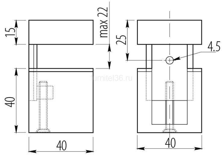 Полкодержатель Квадро GS03, мат. хром 2 Полкодержатель Квадро GS03, мат. хром — изображение 2