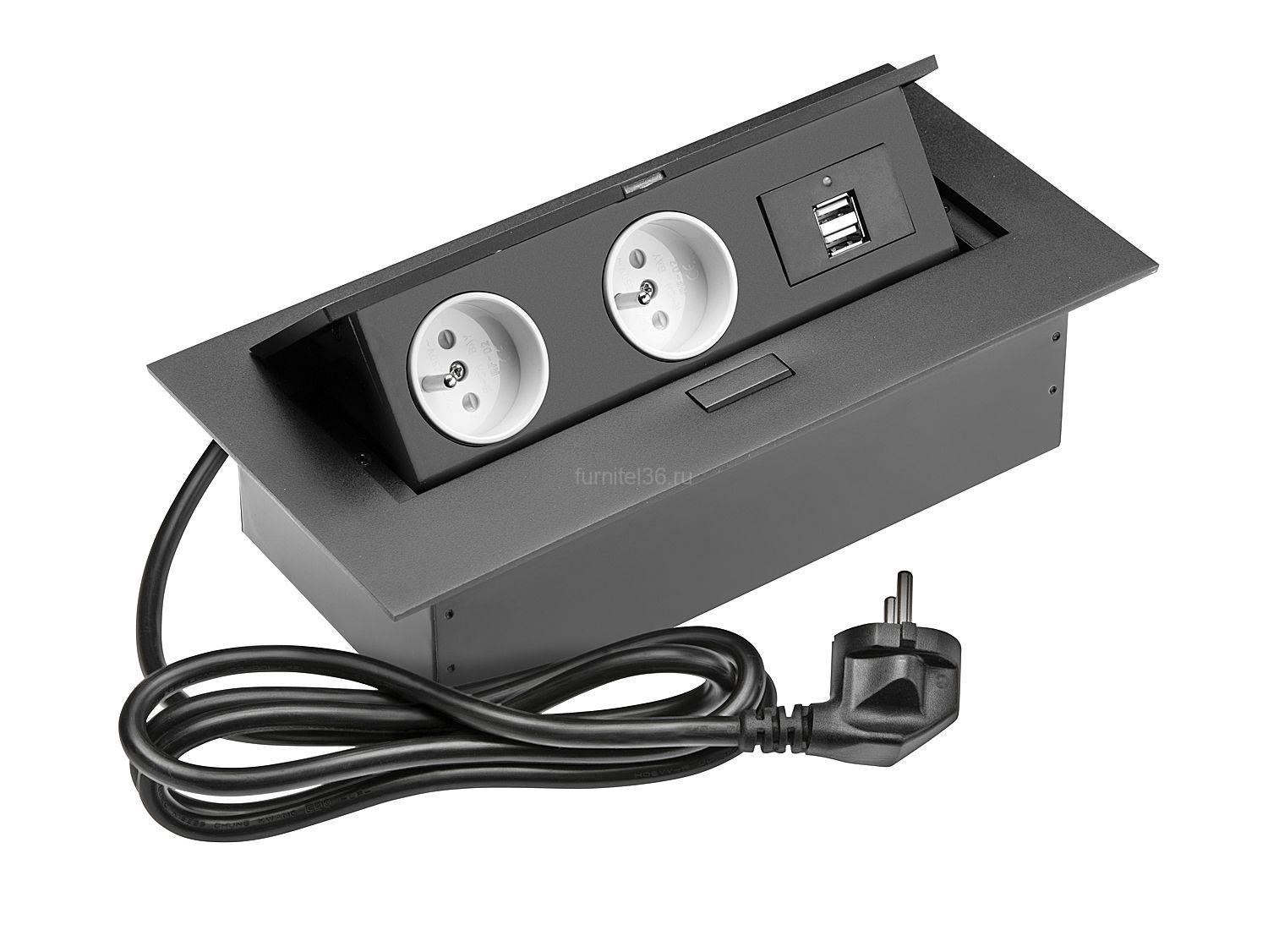 Удлинитель для офиса GTV 2 ,USB 1 Удлинитель для офиса GTV 2 ,USB