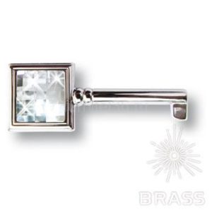 Ключ с кристаллом Swarovski, глянцевый хром
