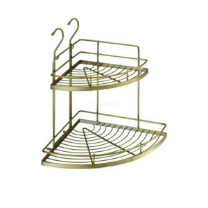 Полка угловая двухъярусная 320х320х440 бронза