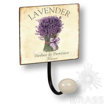 Крючок декоративный LA PROVENCE,лаванда, металл/фарфор 1 Крючок декоративный LA PROVENCE,лаванда, металл/фарфор