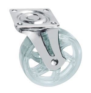 Колесо мебельное KM-B075-00  прозрачное D-75