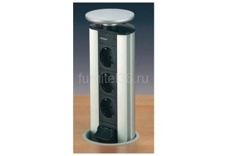 EVOline Port, 3 розетки, серебро 2 EVOline Port, 3 розетки, серебро — изображение 2