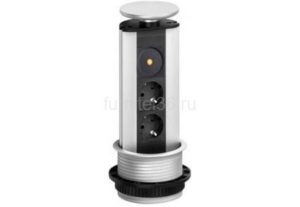 EVOline Port, 2 розетки, ночная подсветка, нерж.ст