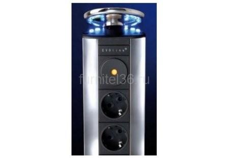 EVOline Port, 2 розетки, ночная подсветка, нерж.ст 2 EVOline Port, 2 розетки, ночная подсветка, нерж.ст — изображение 2