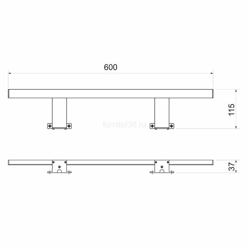 СветильникLED Fagus-Ls, IP44, 220В, 12Вт, 4000К, 600х115х55, хром 3 СветильникLED Fagus-Ls, IP44, 220В, 12Вт, 4000К, 600х115х55, хром — изображение 3