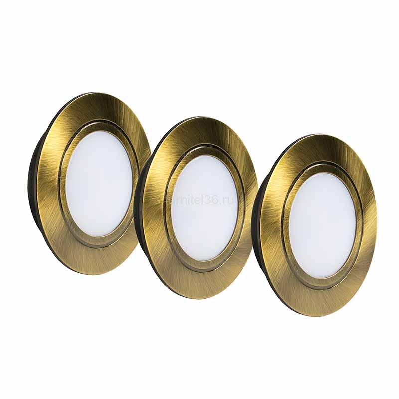 КСС 3х Polus 220В, 4Вт,3000К, ант. бронза+шлейф в кор. 1 КСС 3х Polus 220В, 4Вт,3000К, ант. бронза+шлейф в кор.