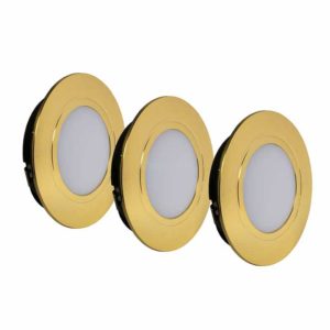 КСС 3х Polus 220В, 4Вт,3000К, золото+шлейф  в кор.