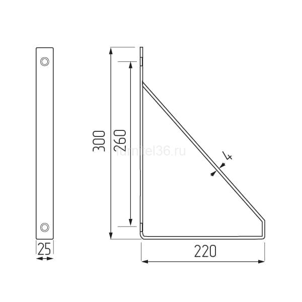 Полкодержатель LOFT-1 (300* 220), черный (30кг) 2 Полкодержатель LOFT-1 (300* 220), черный (30кг) — изображение 2