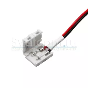 Провод питания д/LED лент 8мм (F080АС), 20см, 2х0,3мм, черно-красный